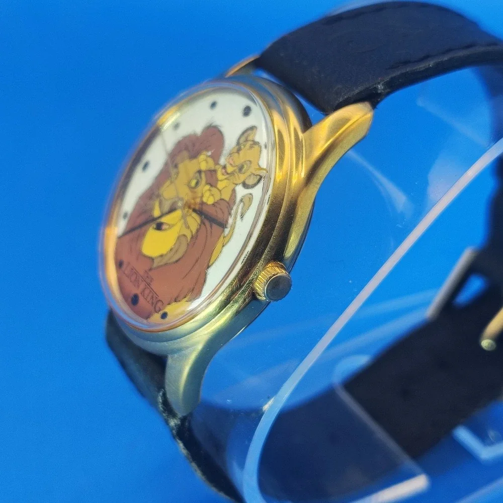 Vintage 1996 Timex Disney The Lion King 33mm Women's Quartz‎ Watch Logo Leather